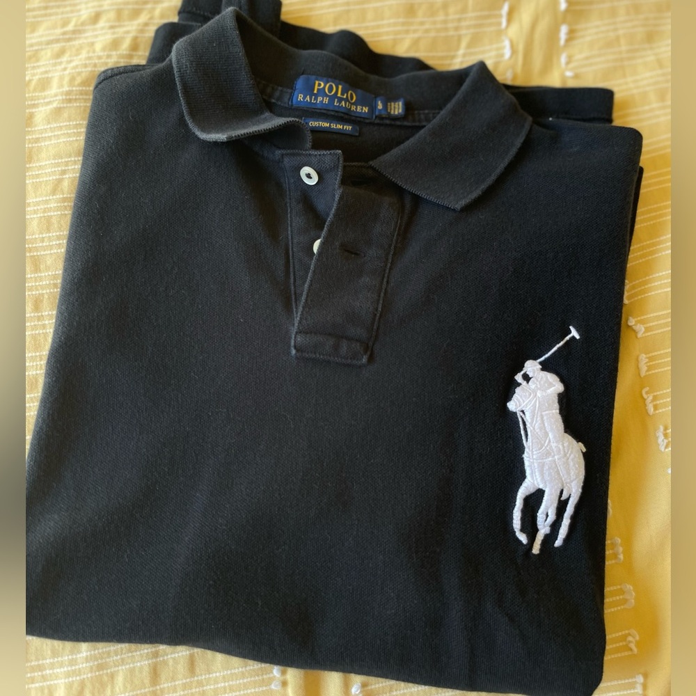 Polo Ralph Lauren Custom Slim Fit Big Pony Mesh Polo Shirt- size Large